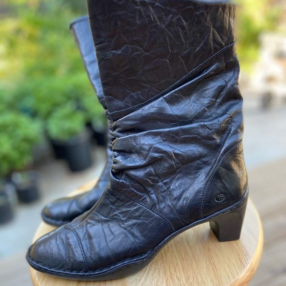 Josef Seibel Black Women Soft Leather 2 inches heel Boots In Size 41
